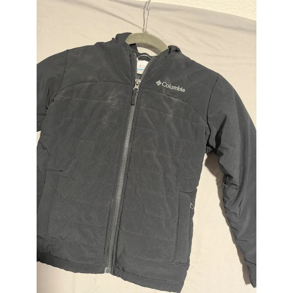 Columbia Sportswear Black Zip Up Jacket w/hood youth‎ Small #573
